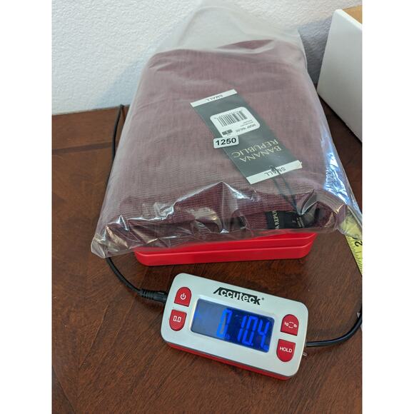 Banana Republic Double Knit Shirt S Burgundy Red Crewneck Layering Classic Tee - Picture 10 of 10